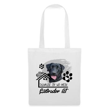 Schwarzer Labrador Spruch Zuhause ist wo mein..... - Stoffbeutel - Weiß - Vorne