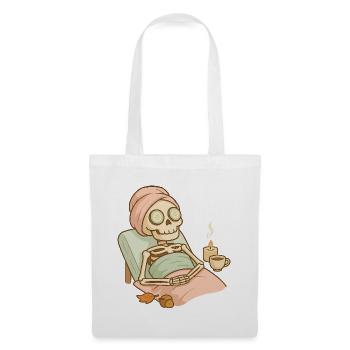Halloween Skelett Selfcare - Stoffbeutel - Weiß - Vorne