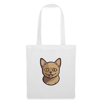 Burmesische Katze Cartoon Aquarell Illustration - Stoffbeutel - Weiß - Vorne