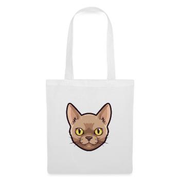 Burmesische Katze Cartoon Aquarell Illustration - Stoffbeutel - Weiß - Vorne