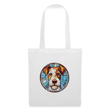 Draht Foxterrier Hunderasse Aquarell Illustration - Stoffbeutel - Weiß - Vorne