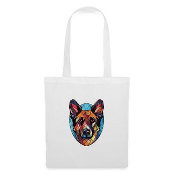 Deutscher Wachtelhund Hunderasse Aquarellglas - Stoffbeutel - Weiß - Vorne