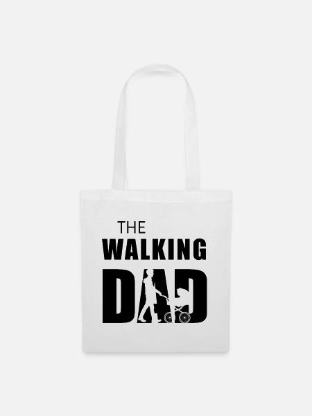 The Walking Dad - Papa mit Kinderwagen - Stoffbeutel - Weiß