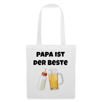 Papa ist der Beste - Geschenk zum Vatertag - Stoffbeutel - Weiß - Vorne