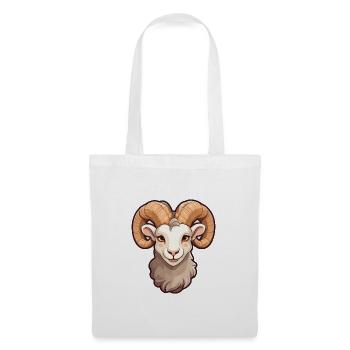 BigHorn Schaf Cartoon Kawaii Bunte Illustration - Stoffbeutel - Weiß - Vorne