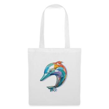 Delphin Bunte Aquarell-Tierillustration - Stoffbeutel - Weiß - Vorne