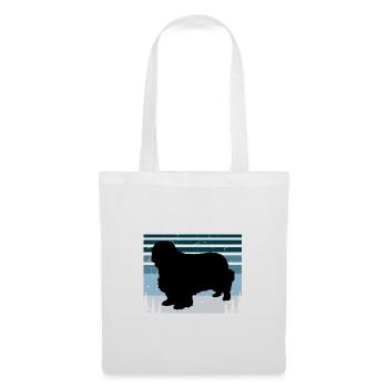 Clumber Spaniel Dog Love Silhouette Vintage Sonnenuntergang - Stoffbeutel - Weiß - Vorne