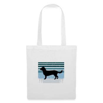 Alpine Dachsbracke Hund Silhouette Retro Sonnenuntergang - Stoffbeutel - Weiß - Vorne