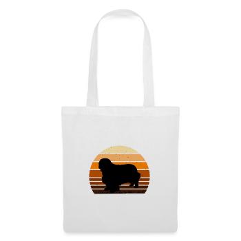 Clumber Spaniel Hund Liebe Silhouette Vintage Sonnenuntergang - Stoffbeutel - Weiß - Vorne