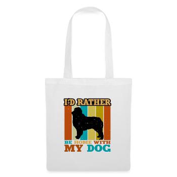 Austrealian Shephard Hund Silhouette Retro Sunset - Stoffbeutel - Weiß - Vorne