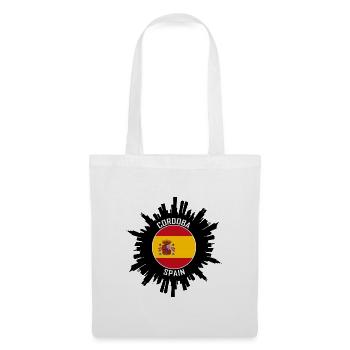 Cordoba Skyline Spanien Flagge Reise Souvenir - Stoffbeutel - Weiß - Vorne