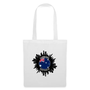 Canberra Skyline Australien Flagge Reisesouvenir - Stoffbeutel - Weiß - Vorne