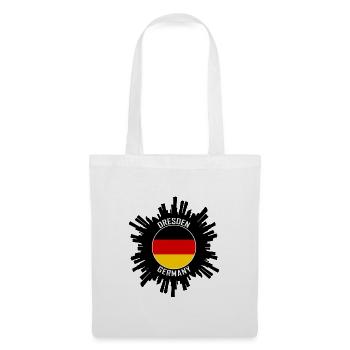 Dresden Skyline Deutschland Flagge Reisesouvenir - Stoffbeutel - Weiß - Vorne