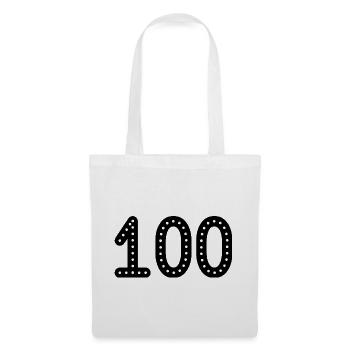 100. 100 JAHRE. 100-JÄHRIGES JUBILÄUM. 100. GEBURTSTAG - Stoffbeutel - Weiß - Vorne