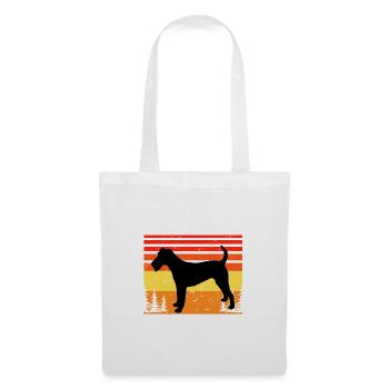 Irish Terrier Hund Liebhaber Silhouette Vintage Sonnenuntergang - Stoffbeutel - Weiß - Vorne