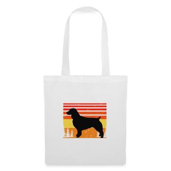 Boykin Spaniel Hund Lover Silhouette Vintage Sonnenuntergang - Stoffbeutel - Weiß - Vorne