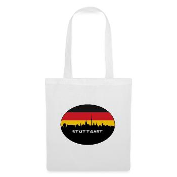 Stuttgart Deutschland Flagge Skyline Silhouette Reisen - Stoffbeutel - Weiß - Vorne
