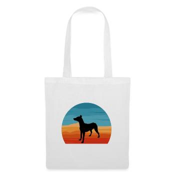 Andalusischer Laufhund Hundeliebhaber Silhouette Retro Sonnenuntergang - Stoffbeutel - Weiß - Vorne