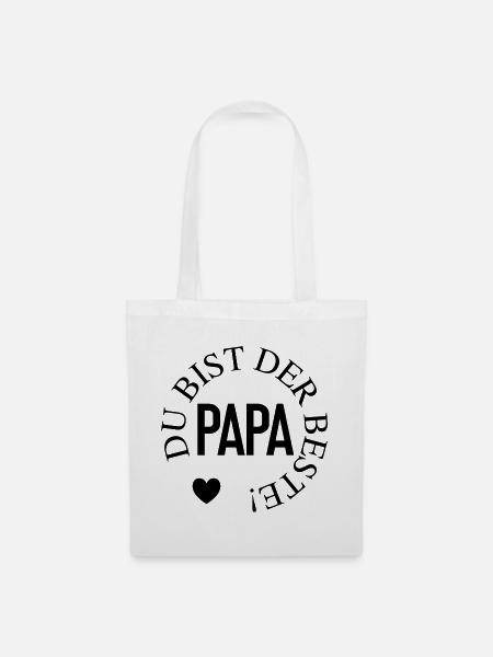 Papa du bist der Beste Vatertag Papa Papi Motiv - Stoffbeutel - Weiß