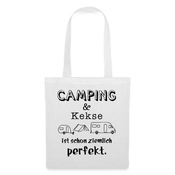 camping und kekse - Stoffbeutel - Weiß - Vorne