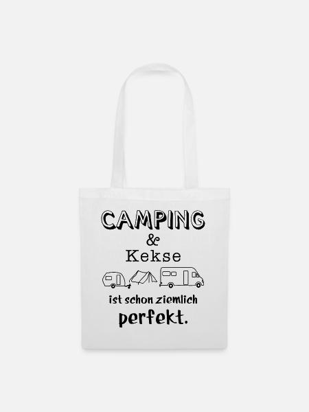 camping und kekse - Stoffbeutel - Weiß