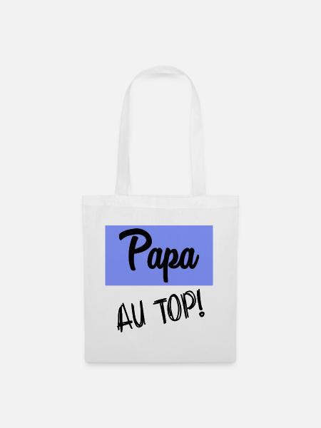 PAPA AN DER SPITZE - Stoffbeutel - Weiß
