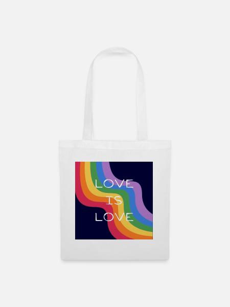 Liebe ist Liebe. Regenbogen-Design. - Stoffbeutel - Weiß