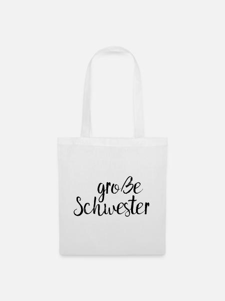 große Schwester - Stoffbeutel - Weiß