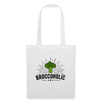 Broccoholic - Lachender Brokkoli für Veggies - Stoffbeutel - Weiß - Vorne