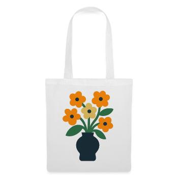 Blumenvase - Stoffbeutel - Weiß - Vorne
