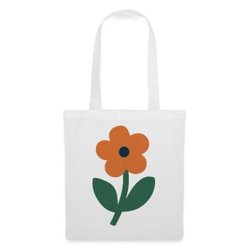 orangene Blume - Stoffbeutel - Weiß - Vorne