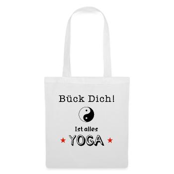 bück dich yoga - Stoffbeutel - Weiß - Vorne