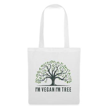 ICH BIN VEGAN I M BAUM - Stoffbeutel - Weiß - Vorne