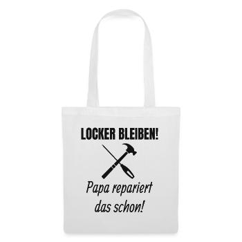 Papa Handwerker Spruch - Stoffbeutel - Weiß - Vorne