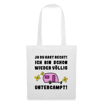 völlig untercampt wohnwagen - Stoffbeutel - Weiß - Vorne
