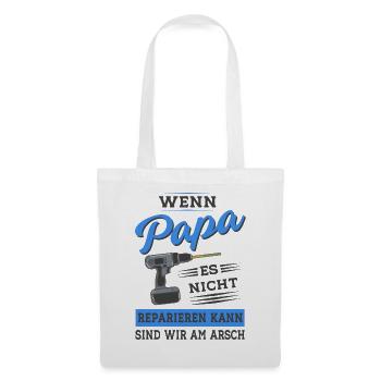 Papa Vater reparieren Heimwerker Werkzeug - Stoffbeutel - Weiß - Vorne