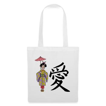 Vintage-japanische Frau - Stoffbeutel - Weiß - Vorne