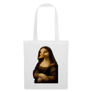 Mona Lisa als Ente - Stoffbeutel - Weiß - Vorne