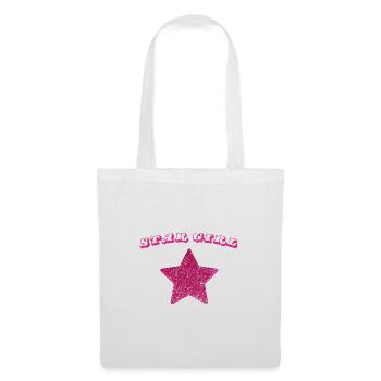 Star Girl Star Pink Sequin - Stoffbeutel - Weiß - Vorne