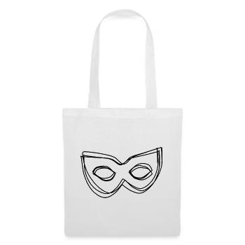 Maske handgezeichnet - Stoffbeutel - Weiß - Vorne