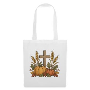 Herbsternte Kreuz Motiv - Stoffbeutel - Weiß - Vorne