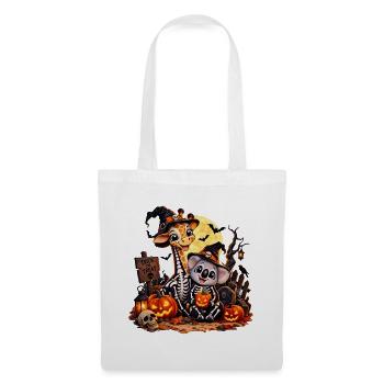 Giraffen- und Koala-Halloween-Skelette - Stoffbeutel - Weiß - Vorne