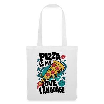 Pizza Is My Love Language – Pizzarakete - Stoffbeutel - Weiß - Vorne