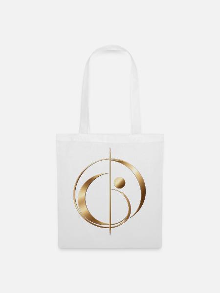 Business Elegance – Elegantes Gold-Emblem - Stoffbeutel - Weiß