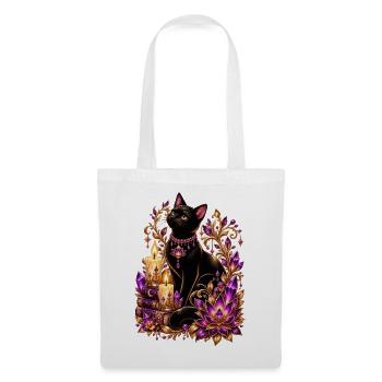 Mystical Black Cat & Purple Magic - Stoffbeutel - Weiß - Vorne