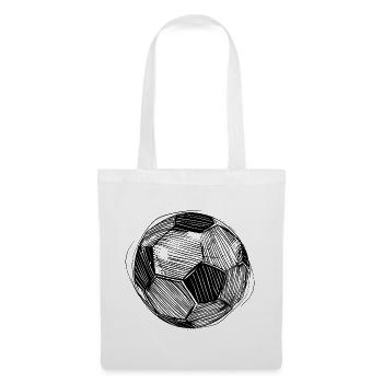 Fußball Skizze - Stoffbeutel - Weiß - Vorne