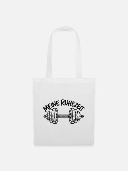 Meine Ruhezeit – Hantel– Krafttraining - Stoffbeutel - Weiß