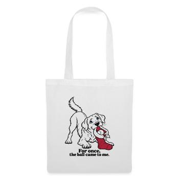 Labrador-Weihnachtsstrumpf und Tennisball - Stoffbeutel - Weiß - Vorne