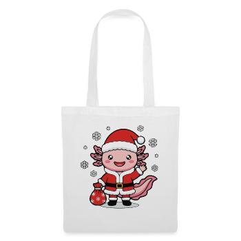 Süße Kawaii Axolotl Santa Weihnachtsgeschenktüte - Stoffbeutel - Weiß - Vorne