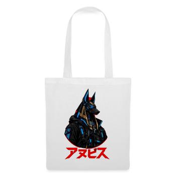 Cyberpunk Anubis Japanische rote Sonne Streetwear - Stoffbeutel - Weiß - Vorne